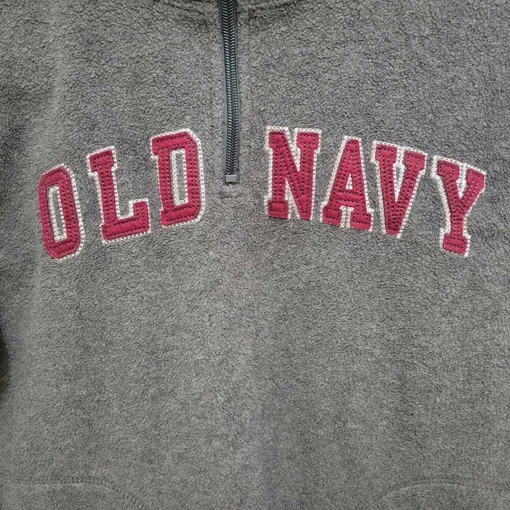 old navy boys grey fleece pull over sweater size M